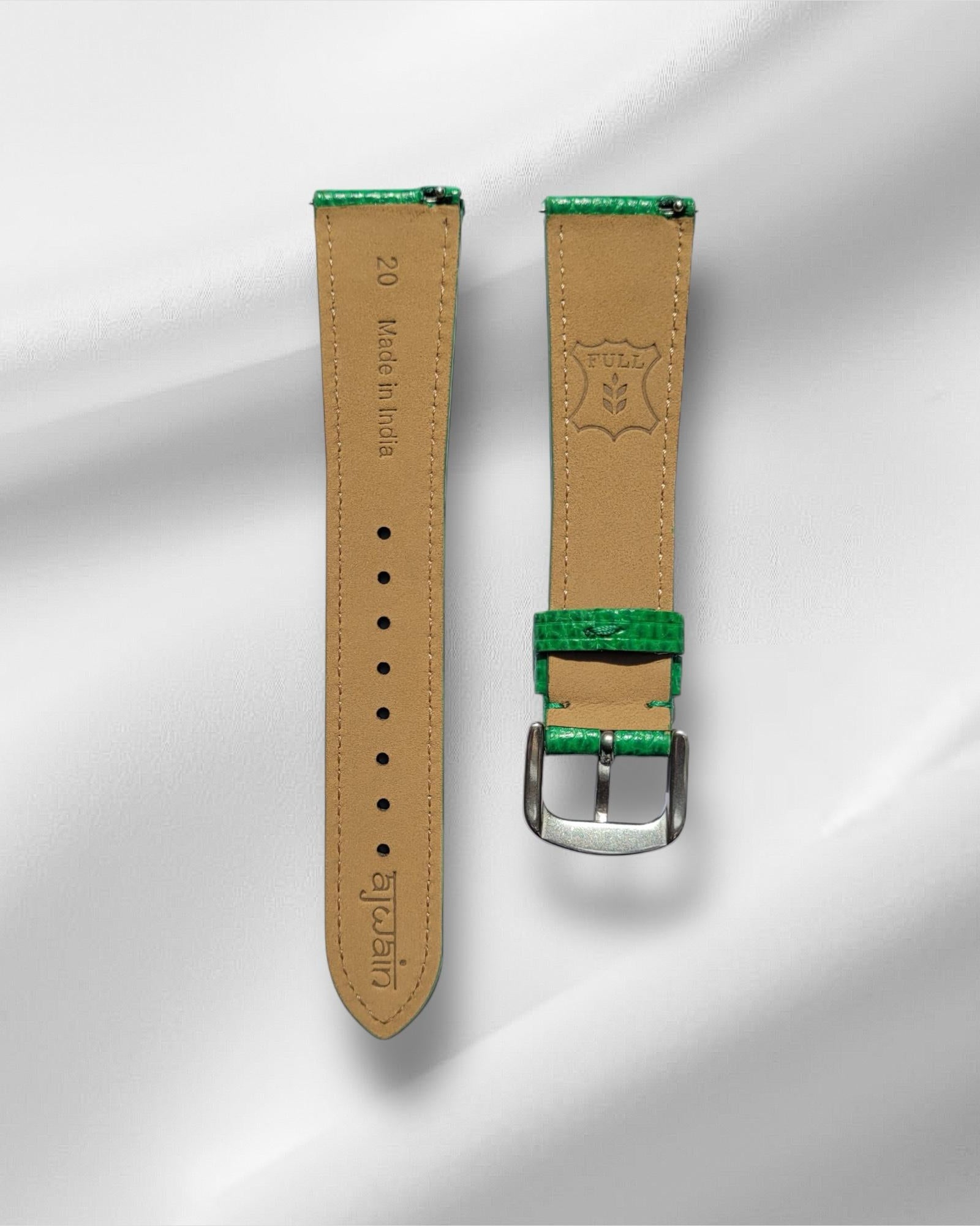 Grain Textured Watch Strap Light Green