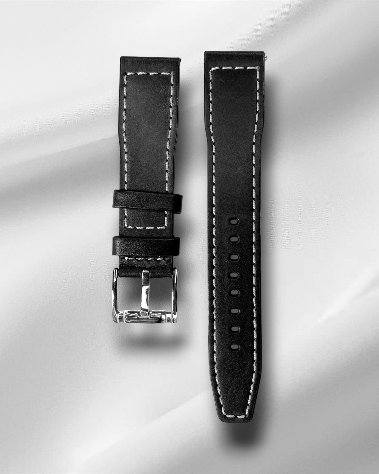 Ajwain Pilot Black Leather strap