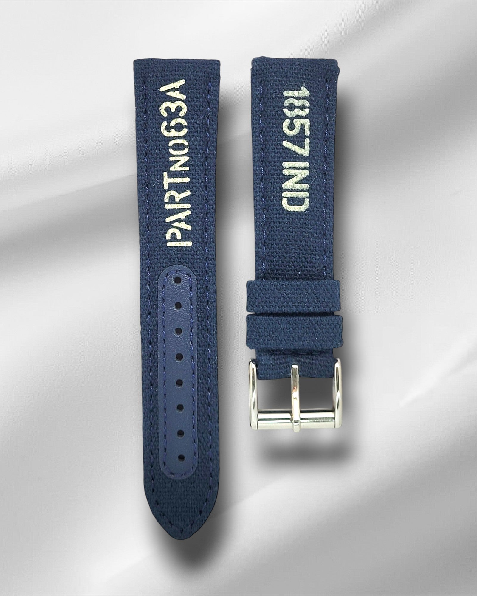 Ajwain Blue Canvas with stencil print ( Vegan) 20mm