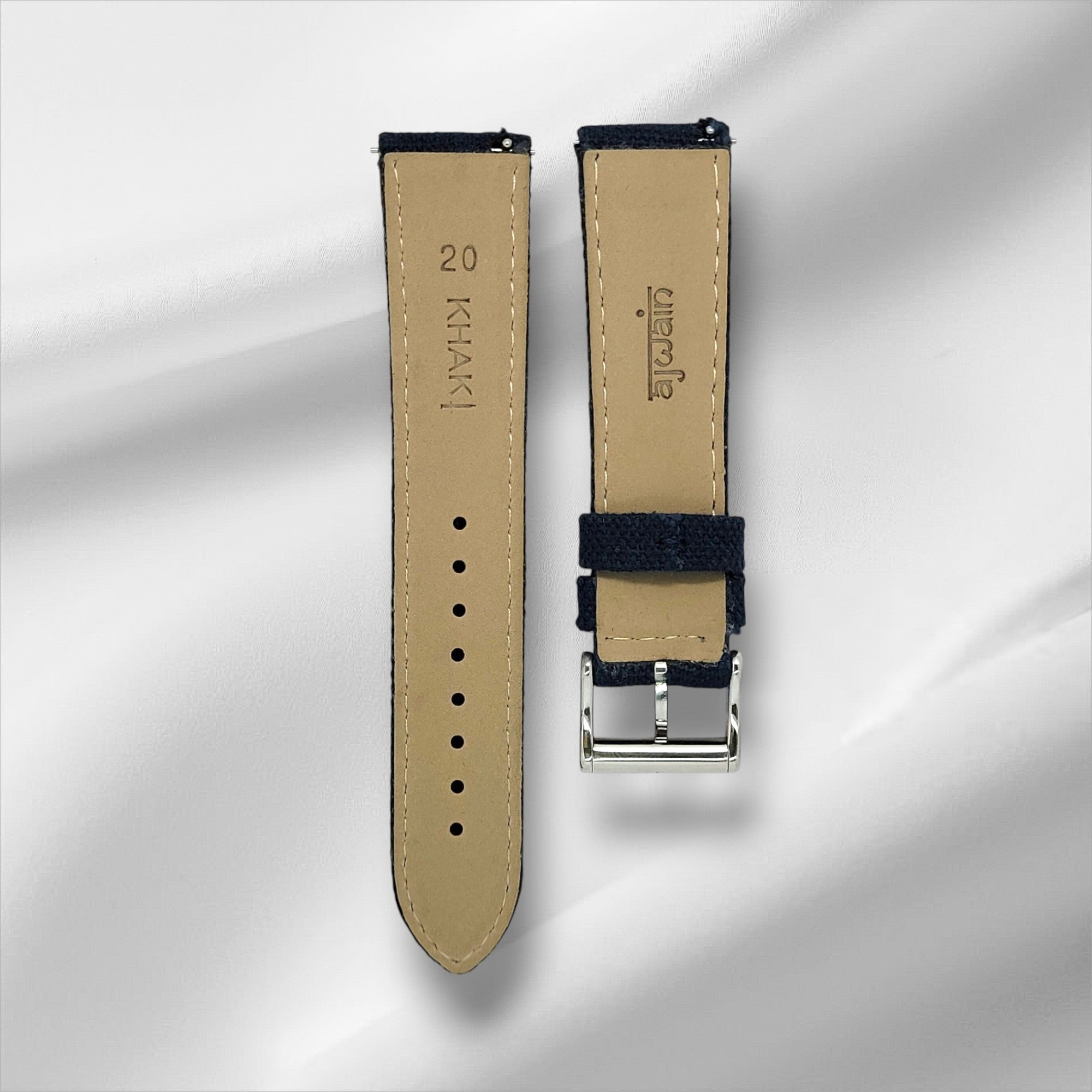 Ajwain Blue Canvas with stencil print ( Vegan) 20mm