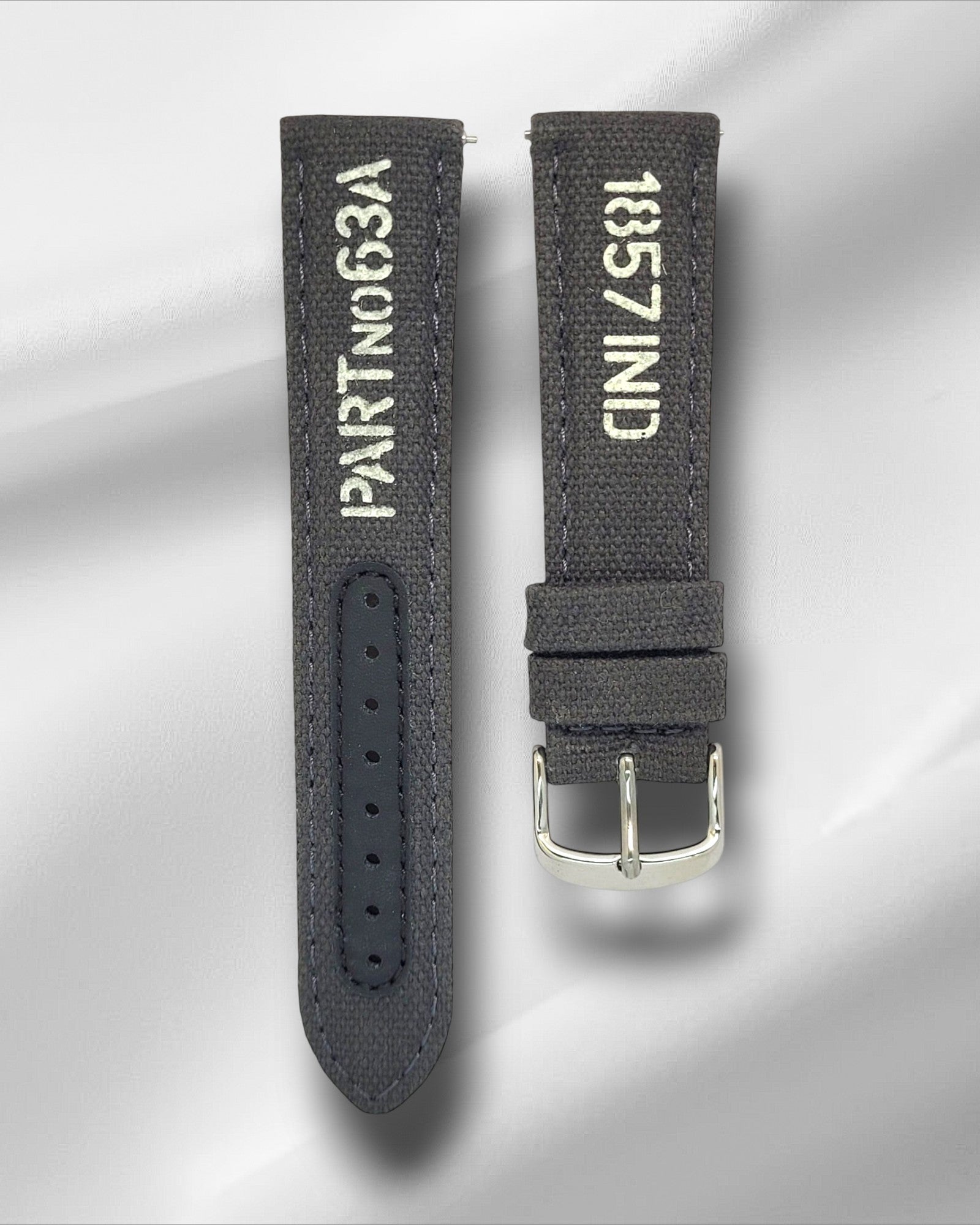 Ajwain Grey Canvas with stencil print ( Vegan) 20mm