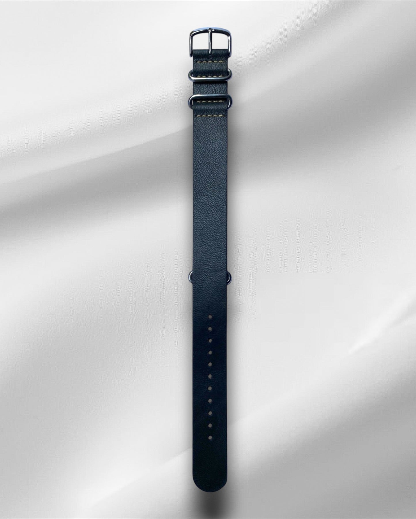 Black Leather NATO Watch Strap