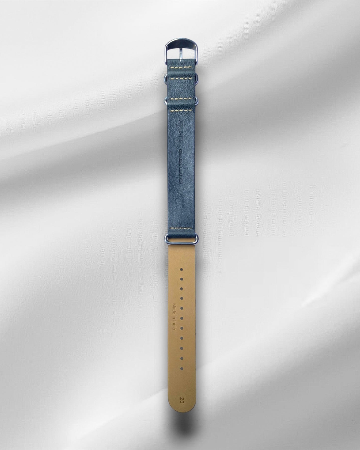 Black Leather NATO Watch Strap