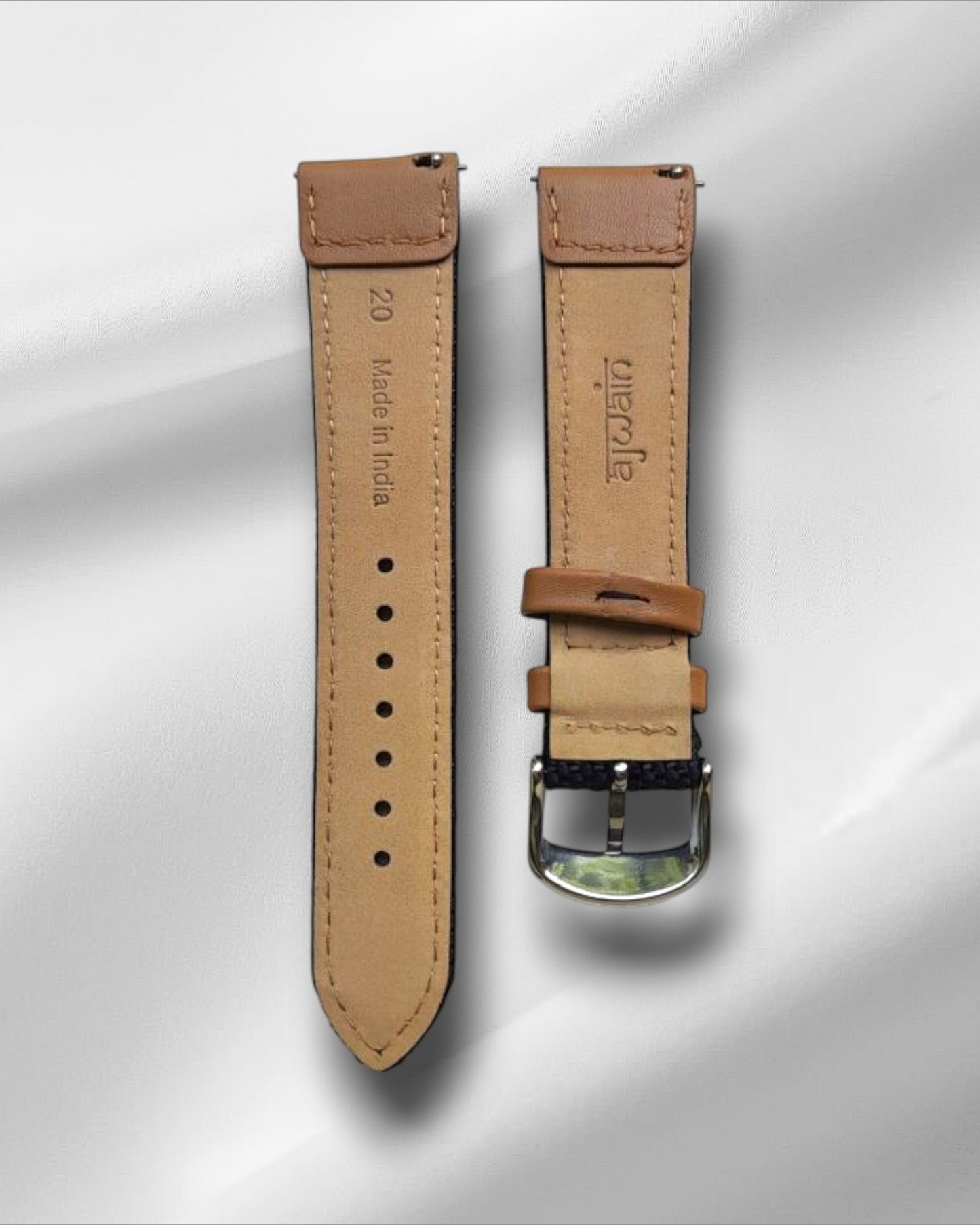 Black Cordura Strap with Light Tan Leather Accents