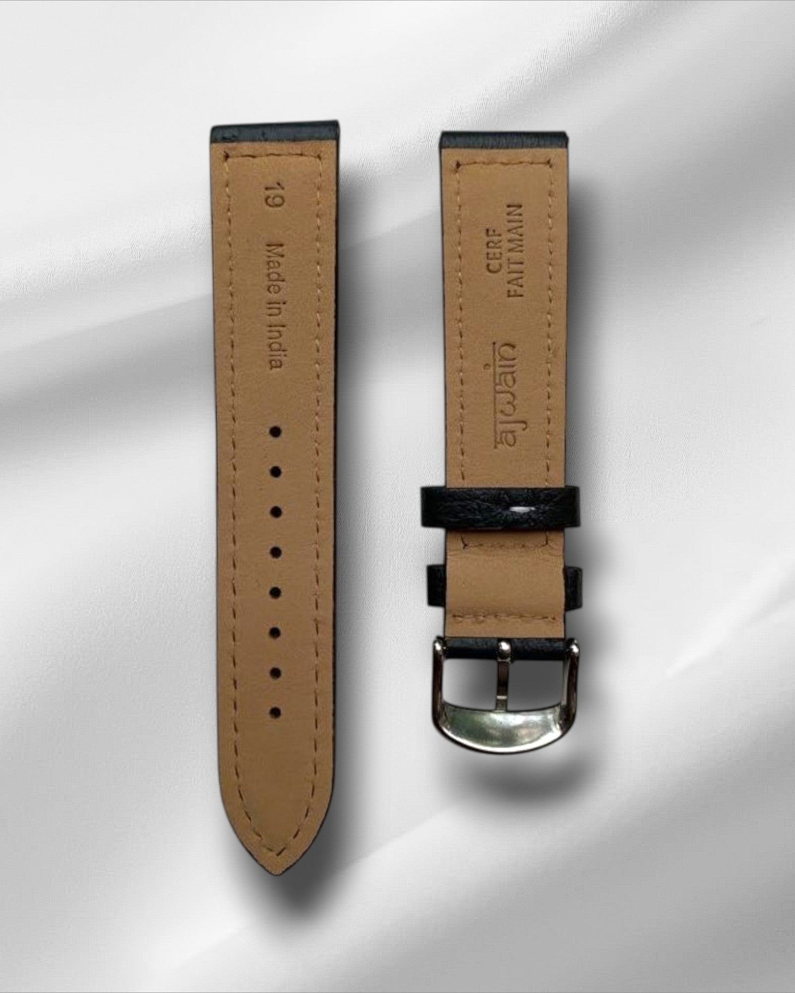 Black Genuine Deerskin Strap