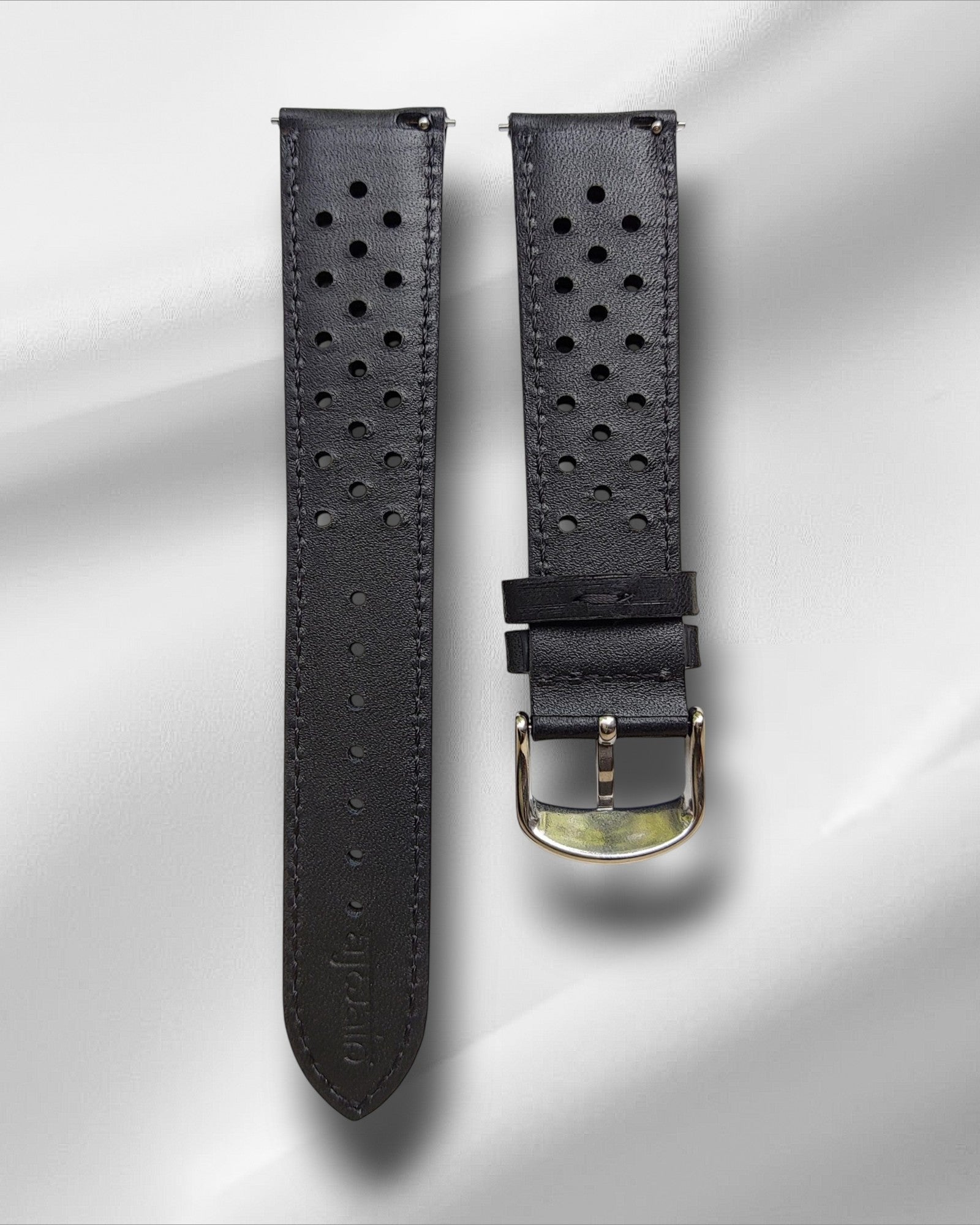Black Racer Oil Pullup Italian Leather Watch Strap