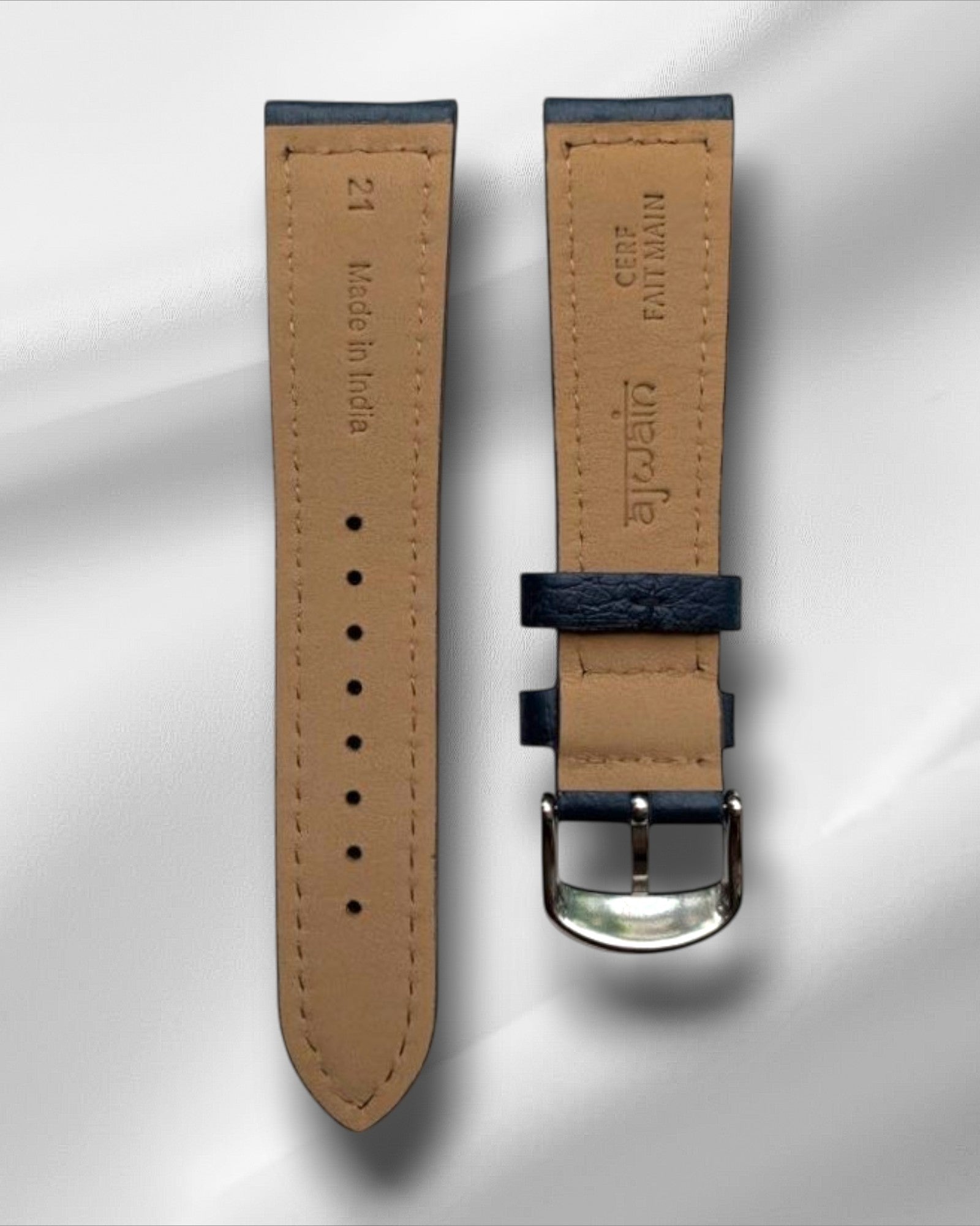 Blue Genuine Deerskin Strap