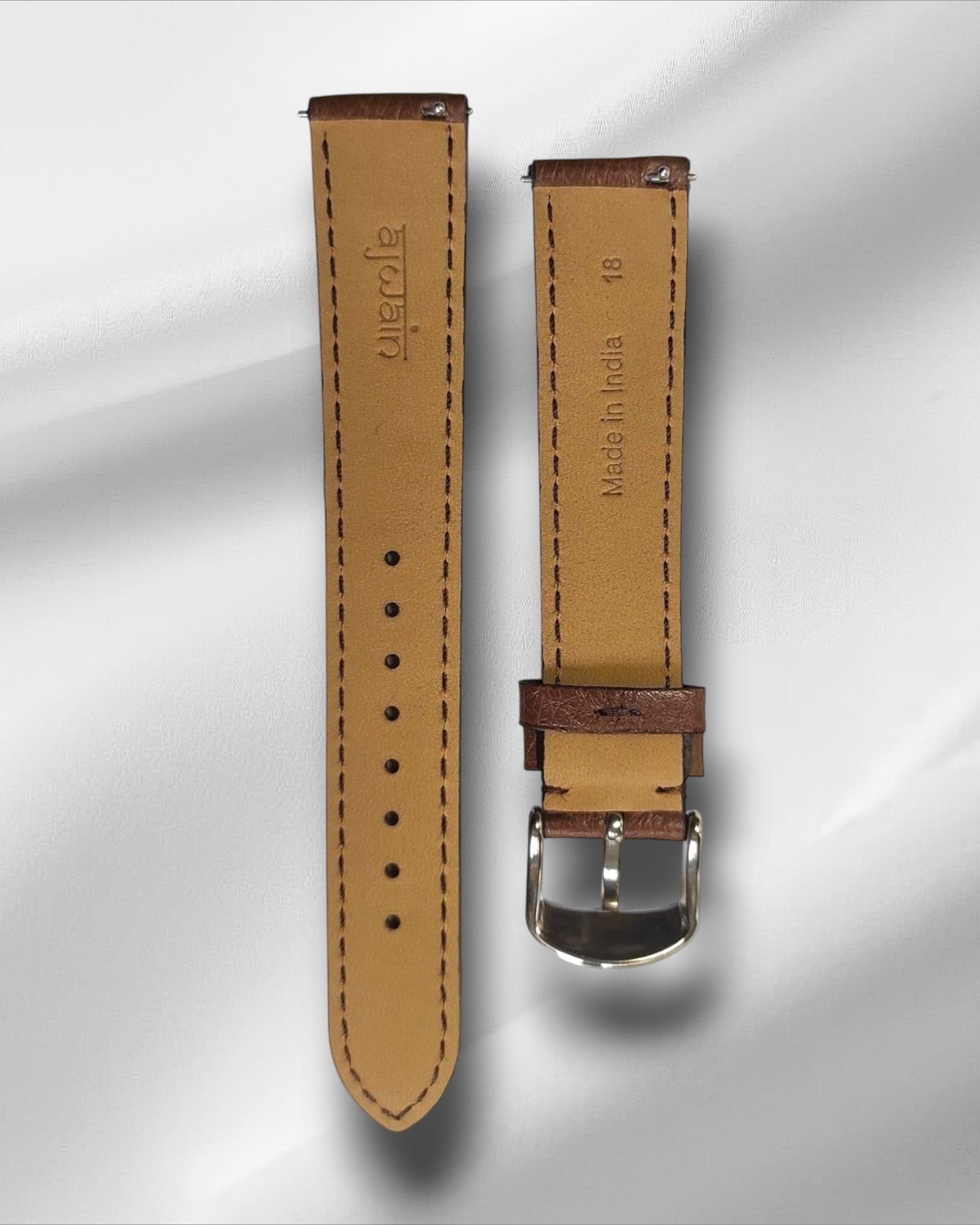 Brown Genuine Ostrich Leather Straps with nodules