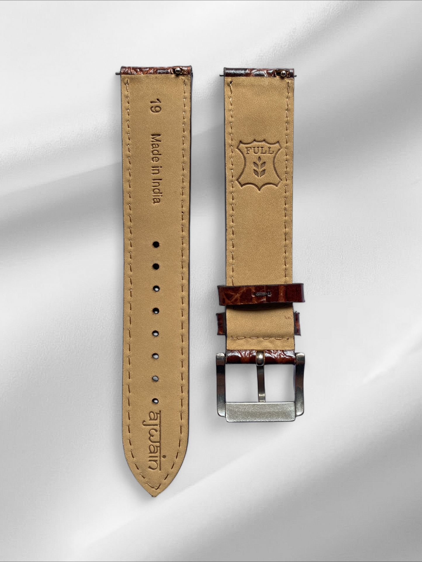 Brown Crocodile pattern Leather straps