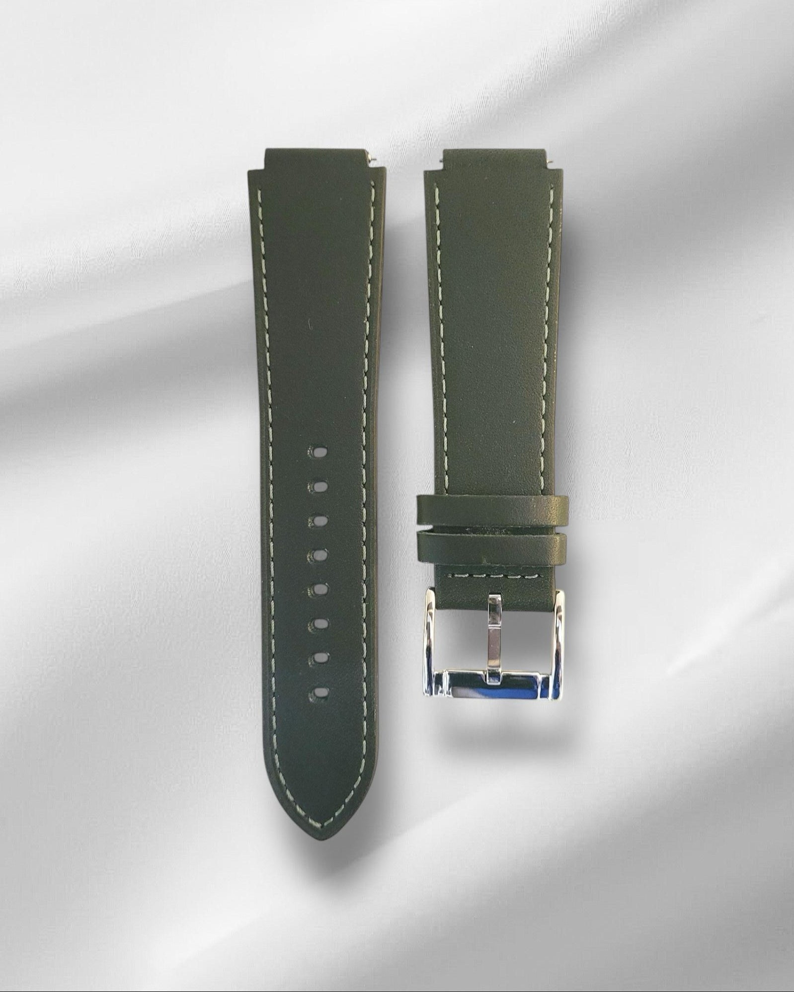 Fitted Vintage Green Italian Leather Strap for the Casio AE1200