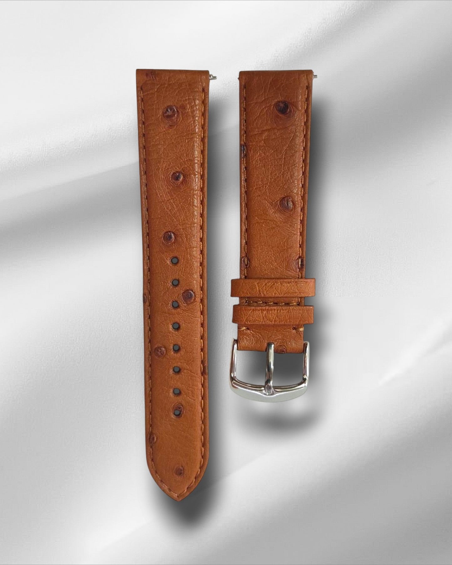 Genuine Ostrich Tan Leather Straps