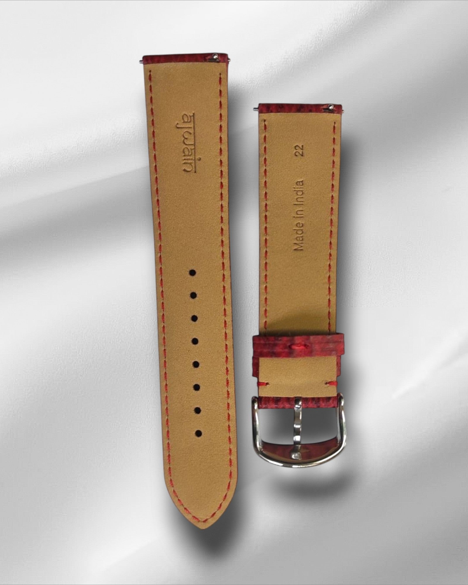 Red Sharkskin Leather Strap