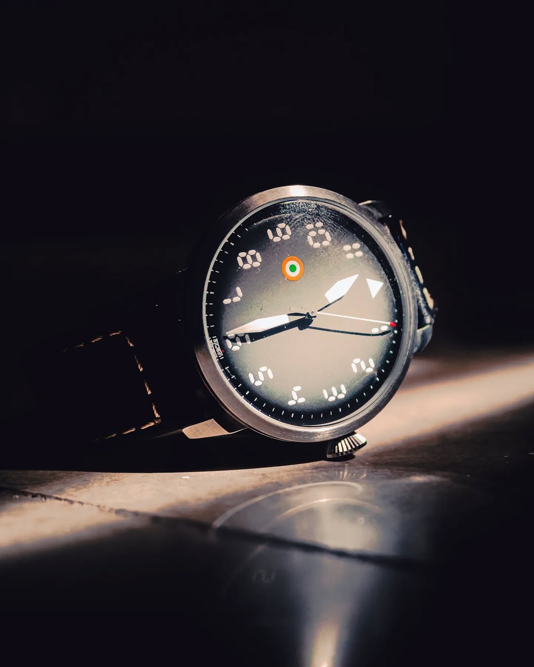 SORTIE watch featuring sophisticated grey fume gradient dial and premium craftsmanship by Ajwain