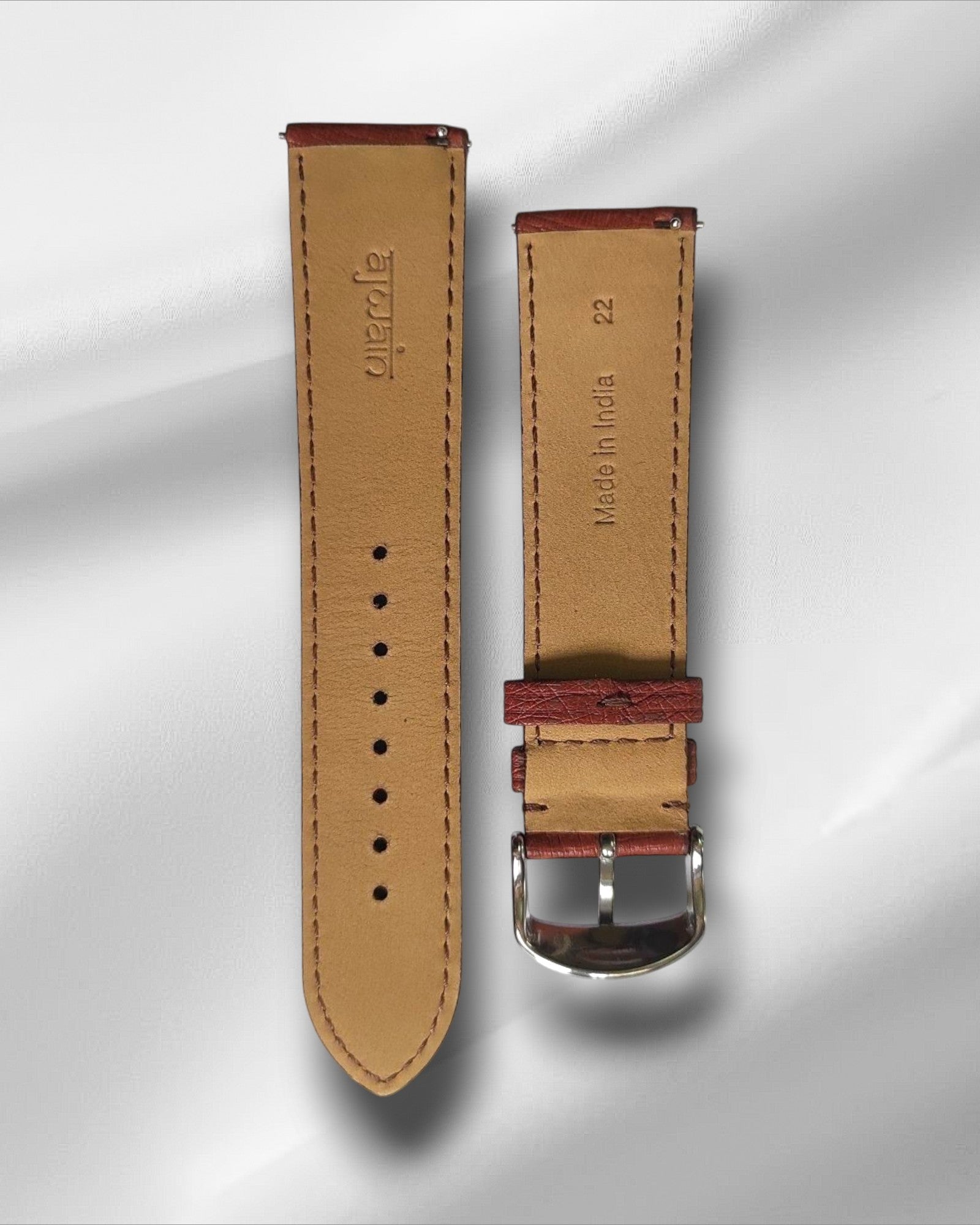 Teak Brown Genuine Ostrich Leather Strap with NODULES