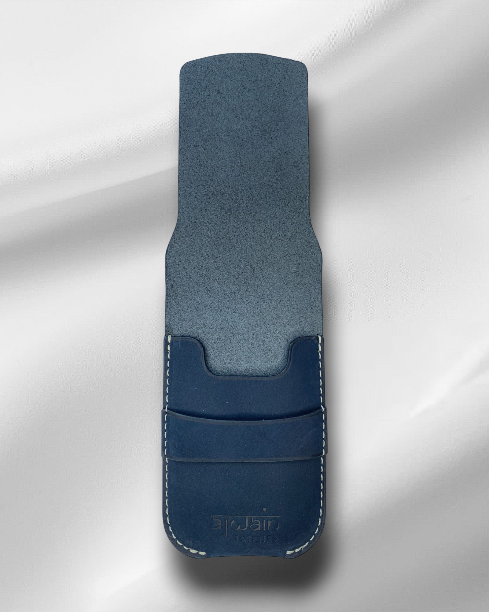 Navy Blue suede leather single watch pouch