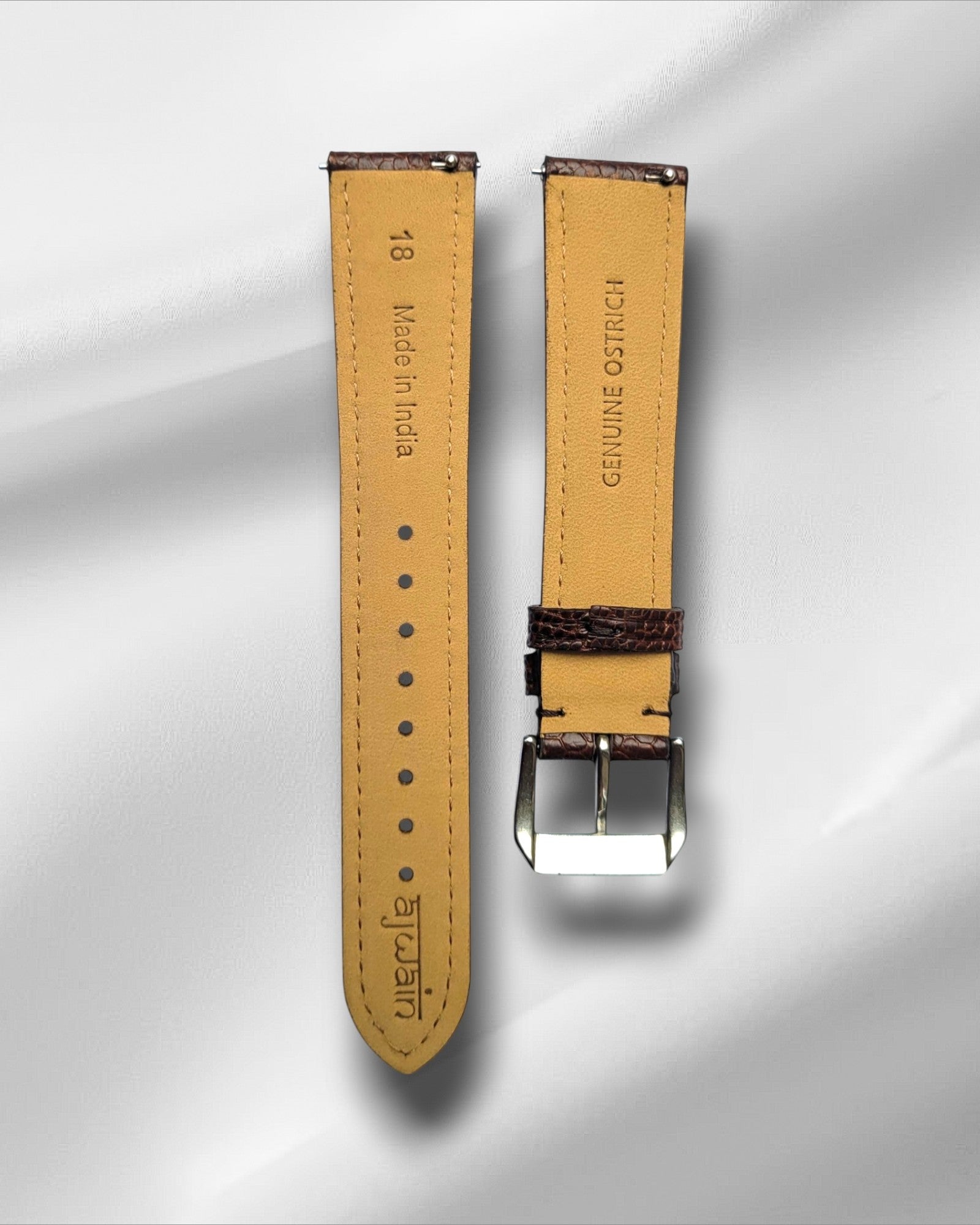 Brown Ostrich Leg Leather Watch Strap