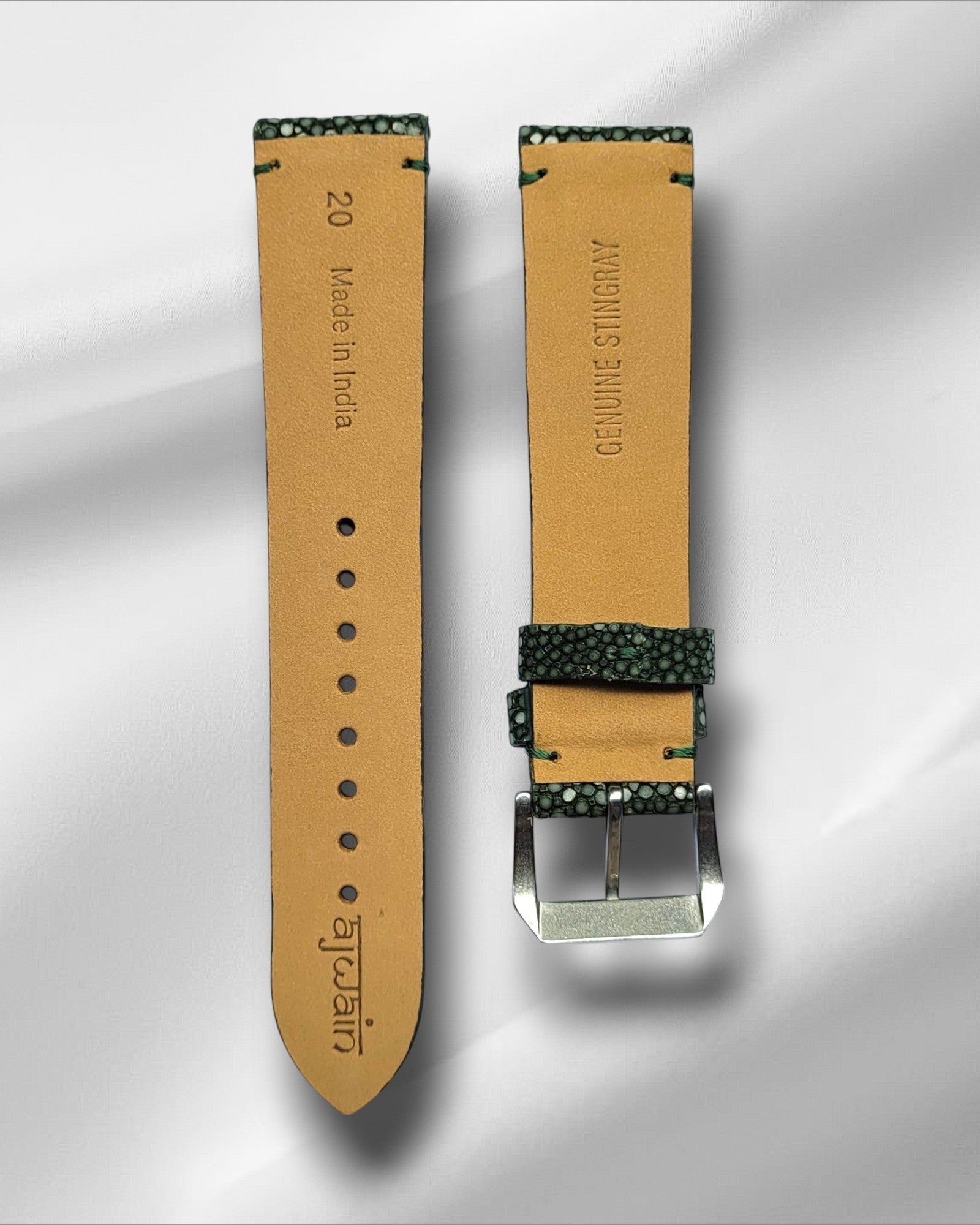 Henna Green Stingray Leather Watch Straps