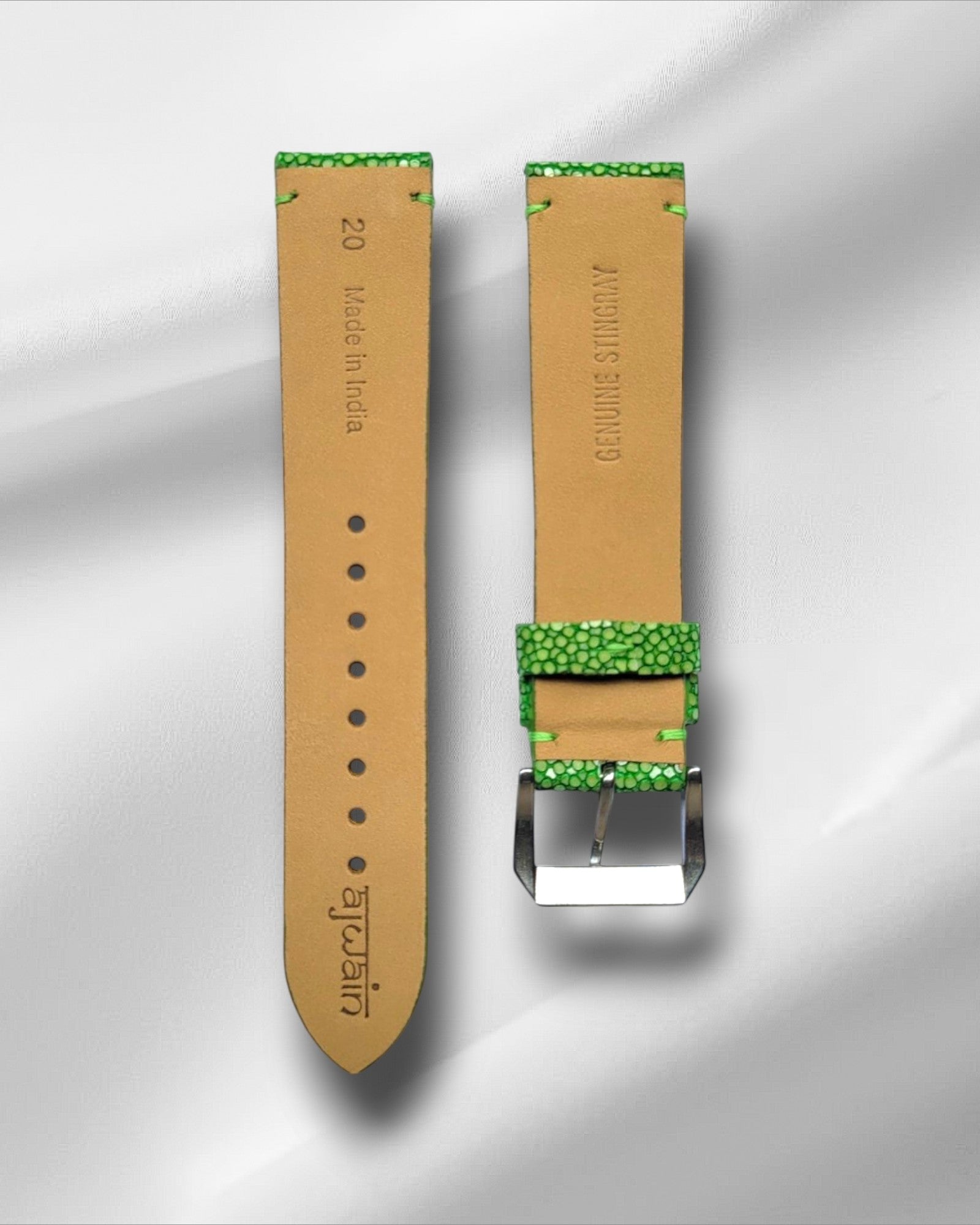 Parrot Green Stingray Leather Watch Straps