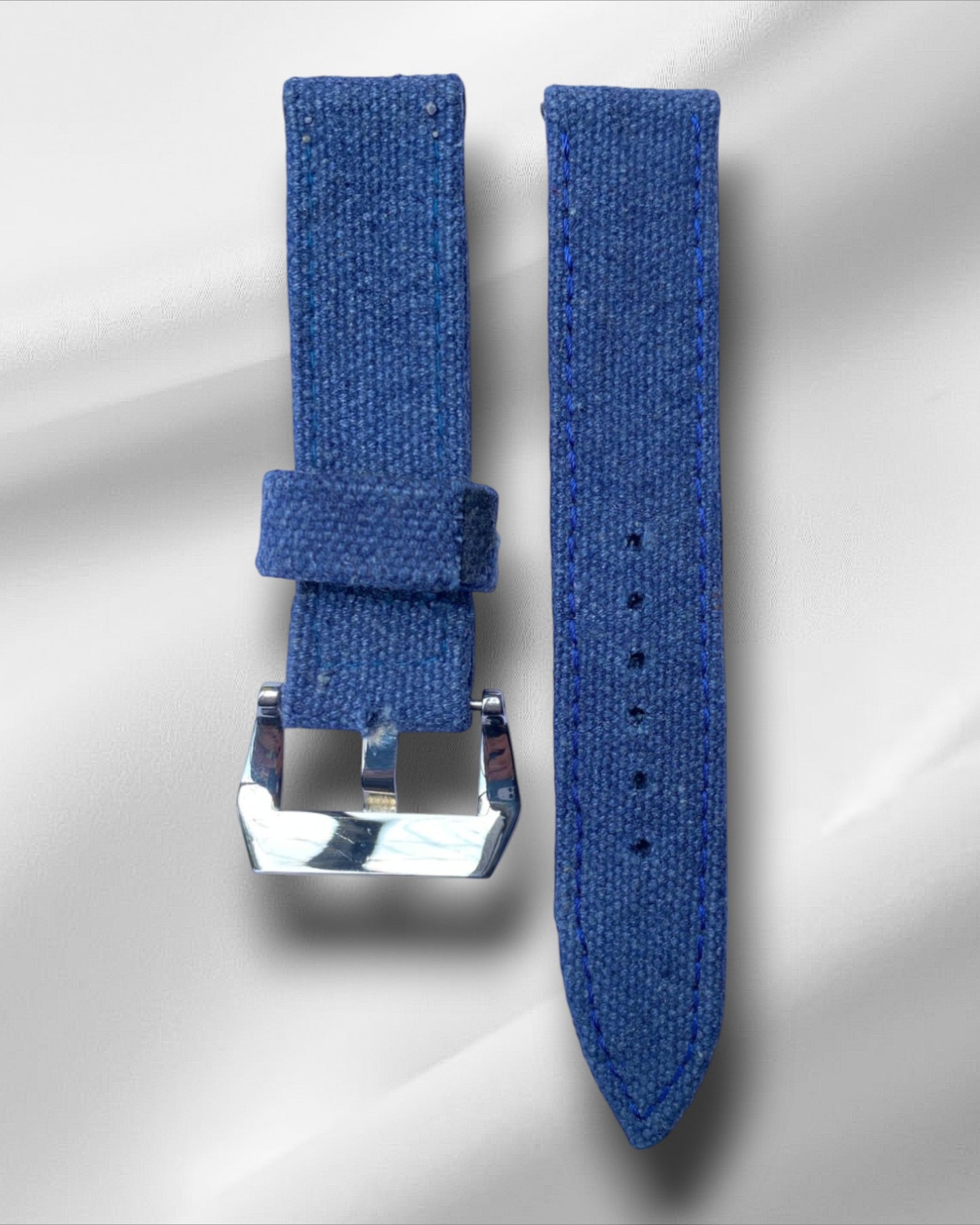 Blue Canvas Watch Strap (Washable)