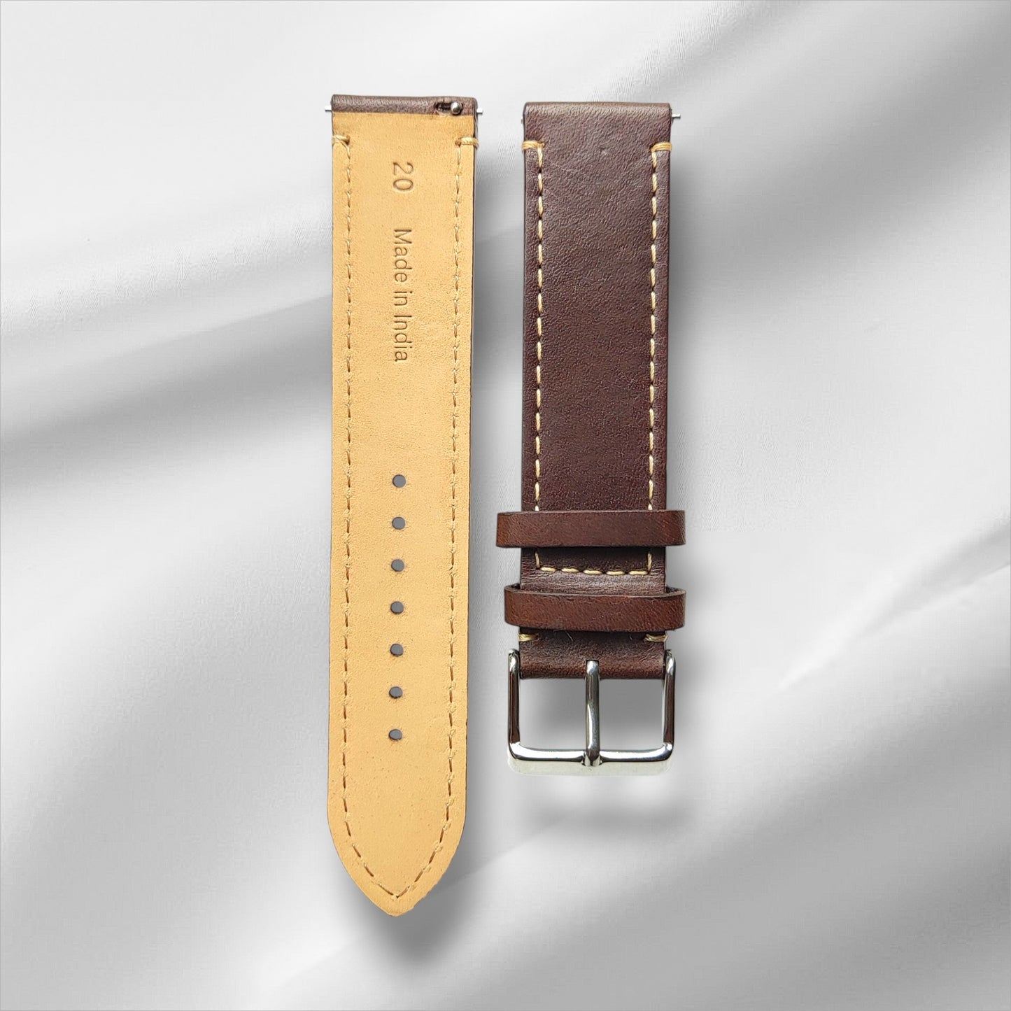 Ingrasata Ebene Brown Italian Leather Strap