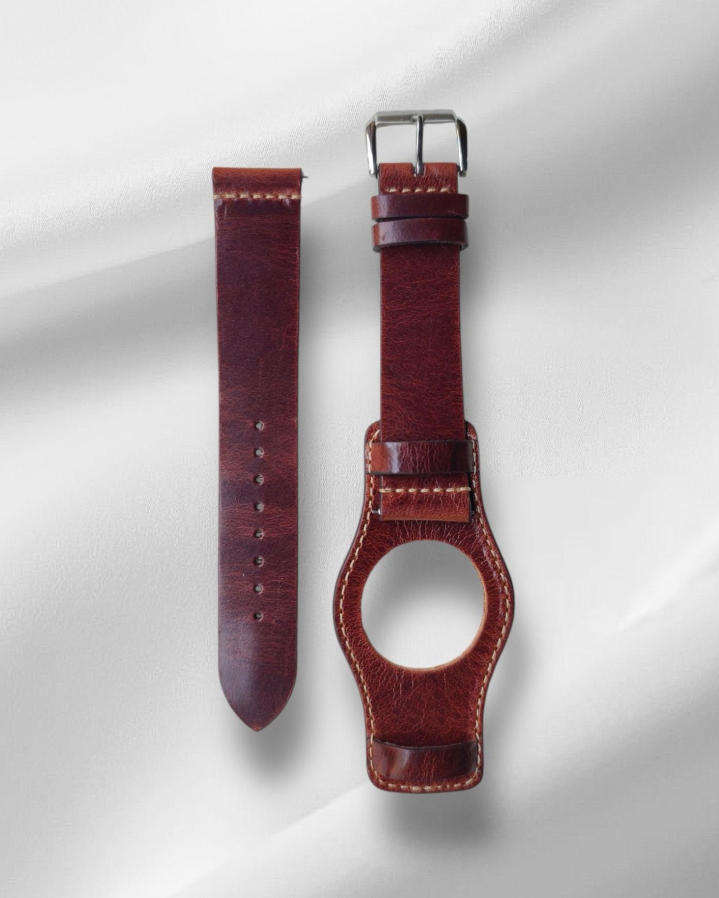 Ajwain Burgundy leather bund strap