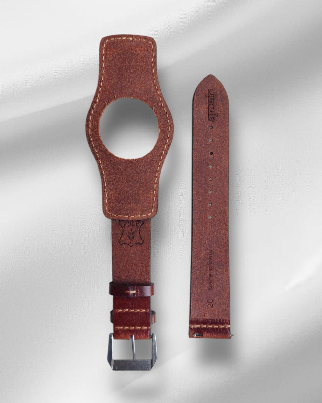 Ajwain Burgundy leather bund strap
