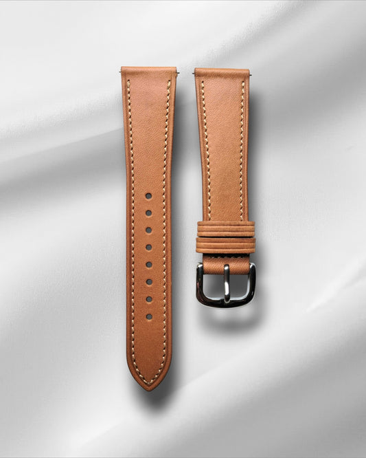 Ajwain Camel / Light Tan Slim Italian Leather Watch Strap