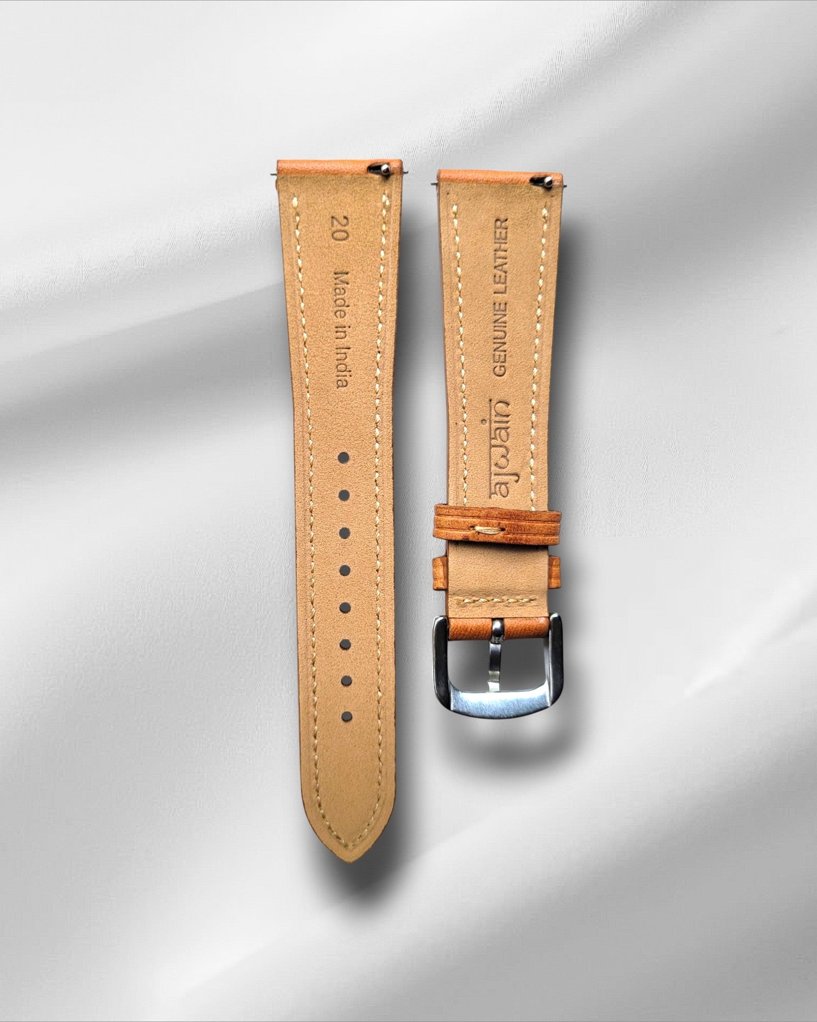 Ajwain Camel / Light Tan Slim Italian Leather Watch Strap
