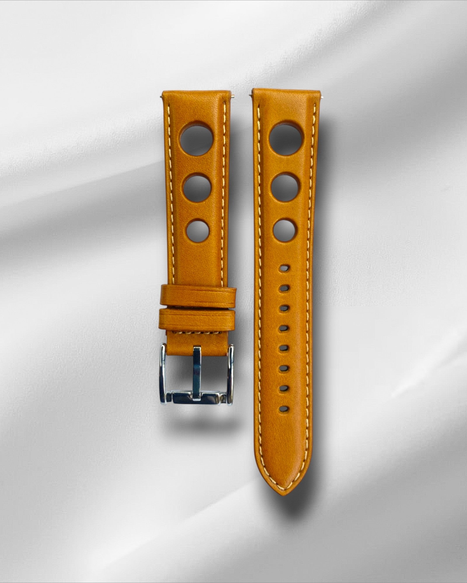 [Big Holes]Tan Racer in Genuine Italian Leather