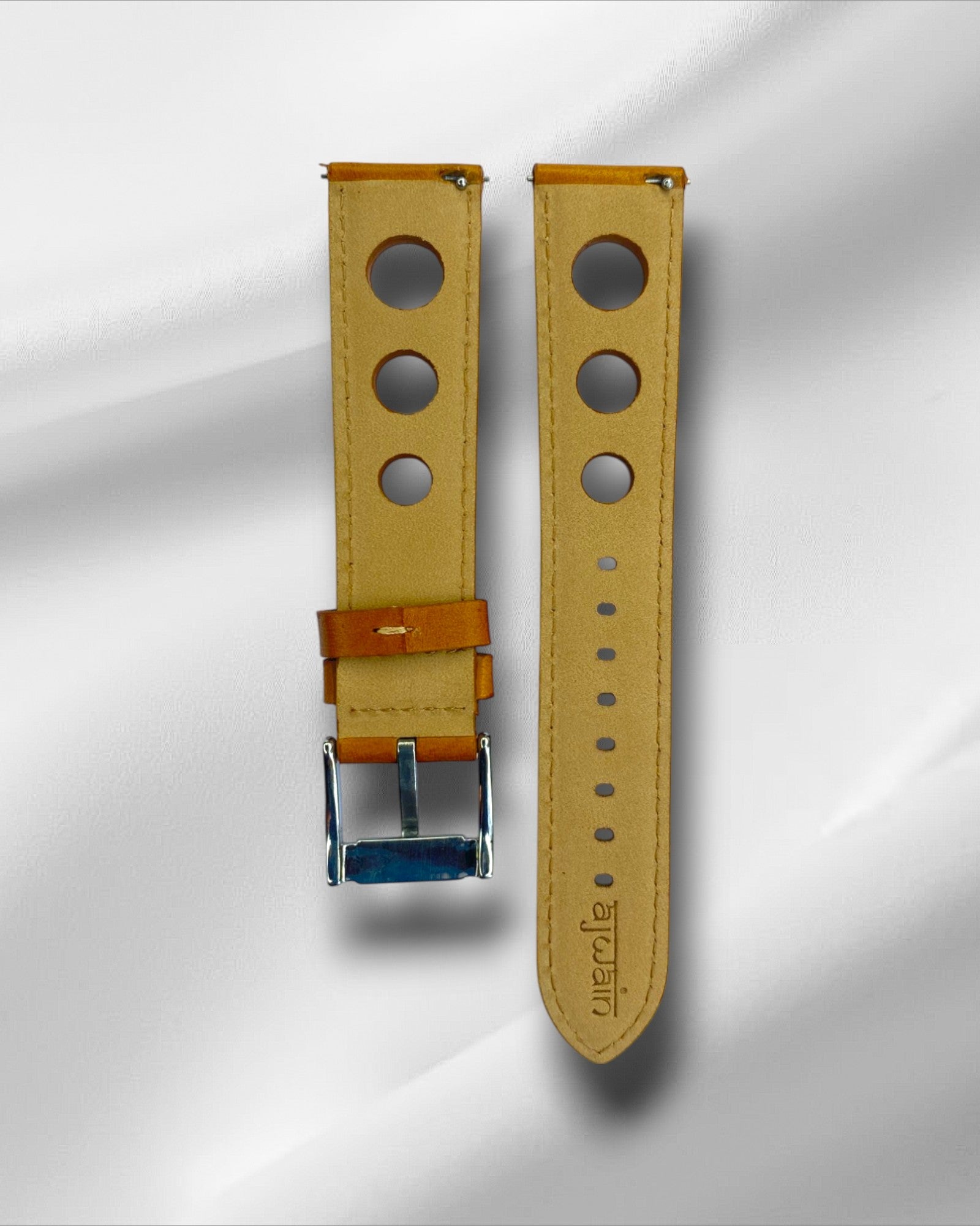 [Big Holes]Tan Racer in Genuine Italian Leather