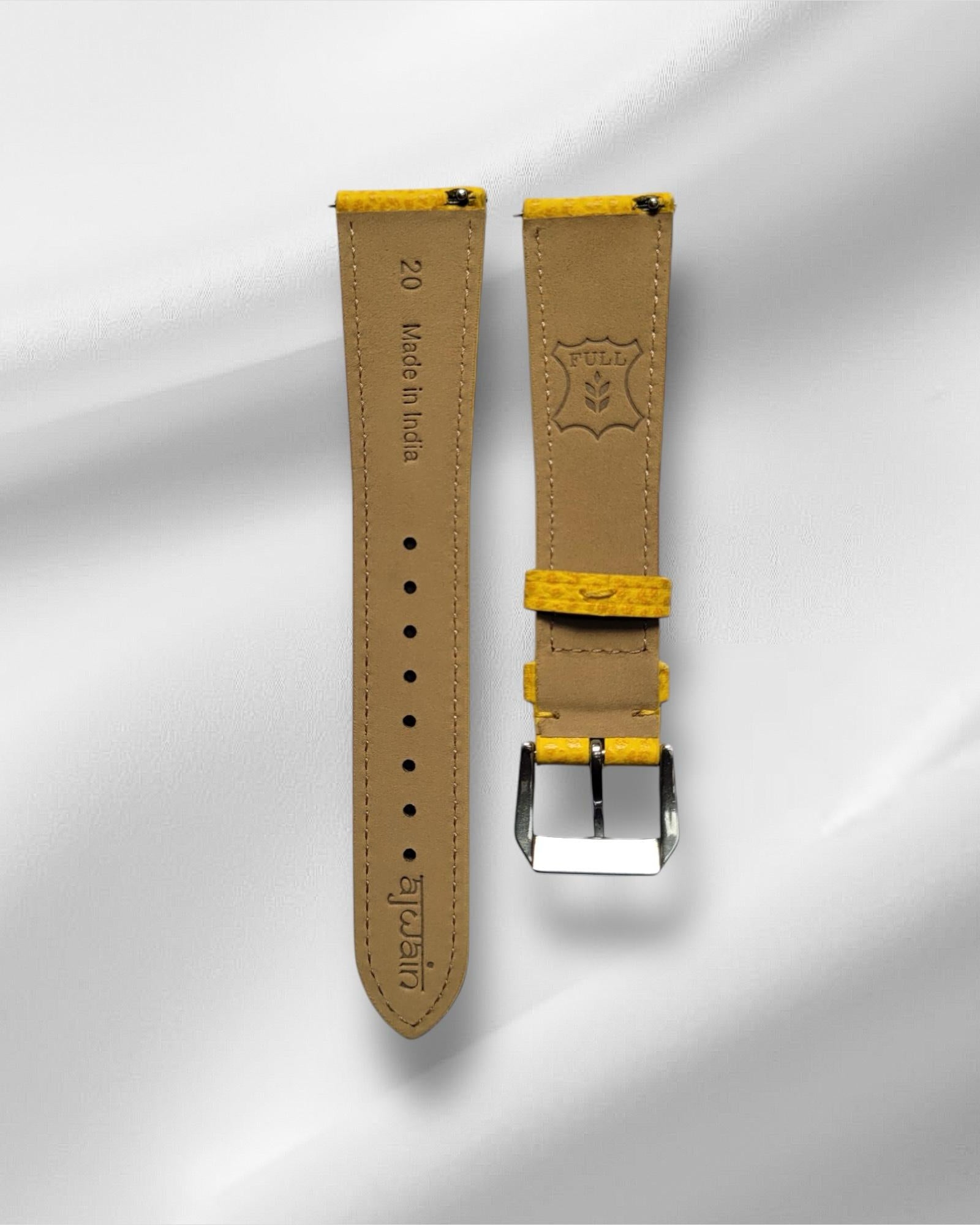 Grain Textured Watch Strap Yellow