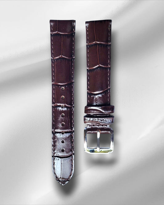 Antigua Brown Croc pattern ( Big Checks )Leather straps