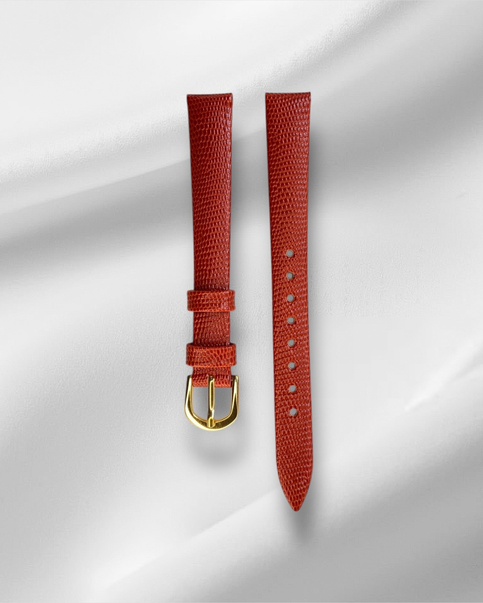Ladies orange calf leather strap (12mm)