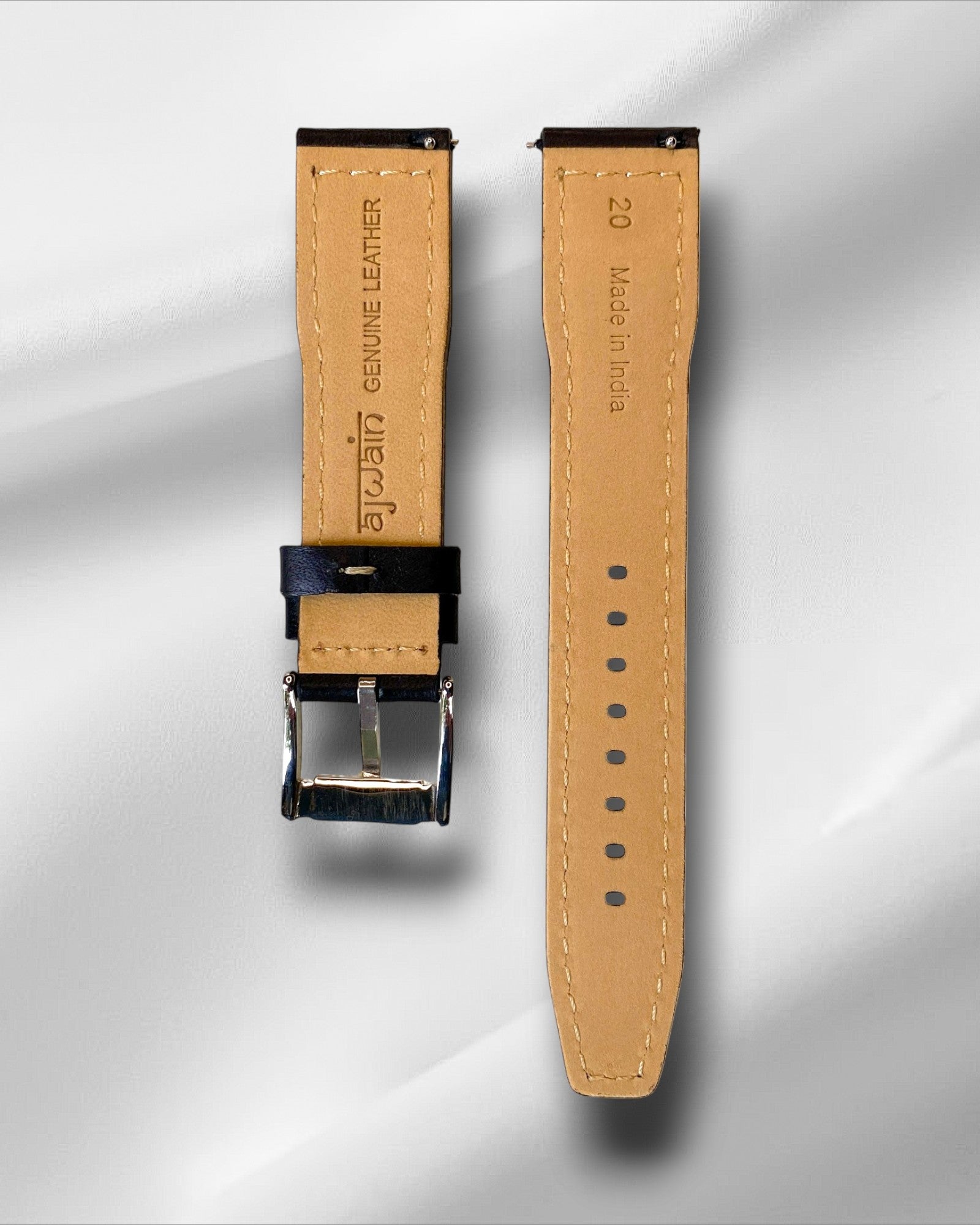 Ajwain Pilot Black Leather strap