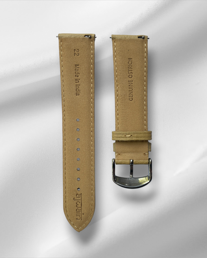 Beige Ostrich Leather Strap (Plain)