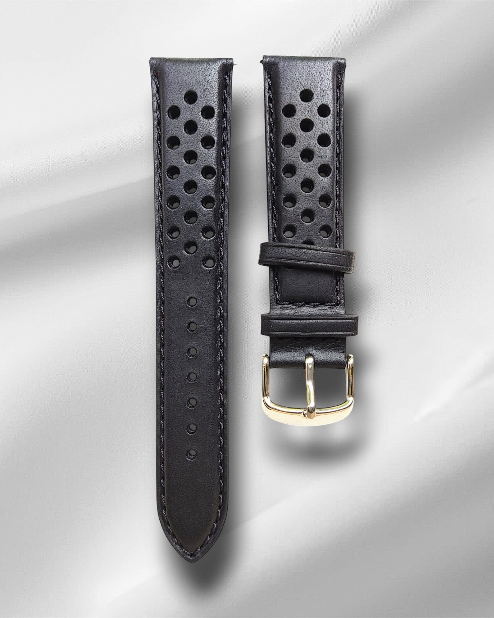 Black Racer Oil Pullup Italian Leather Watch Strap