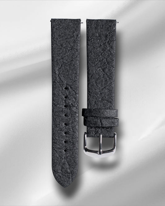 Black Vegan Watch Strap (Pinatex)