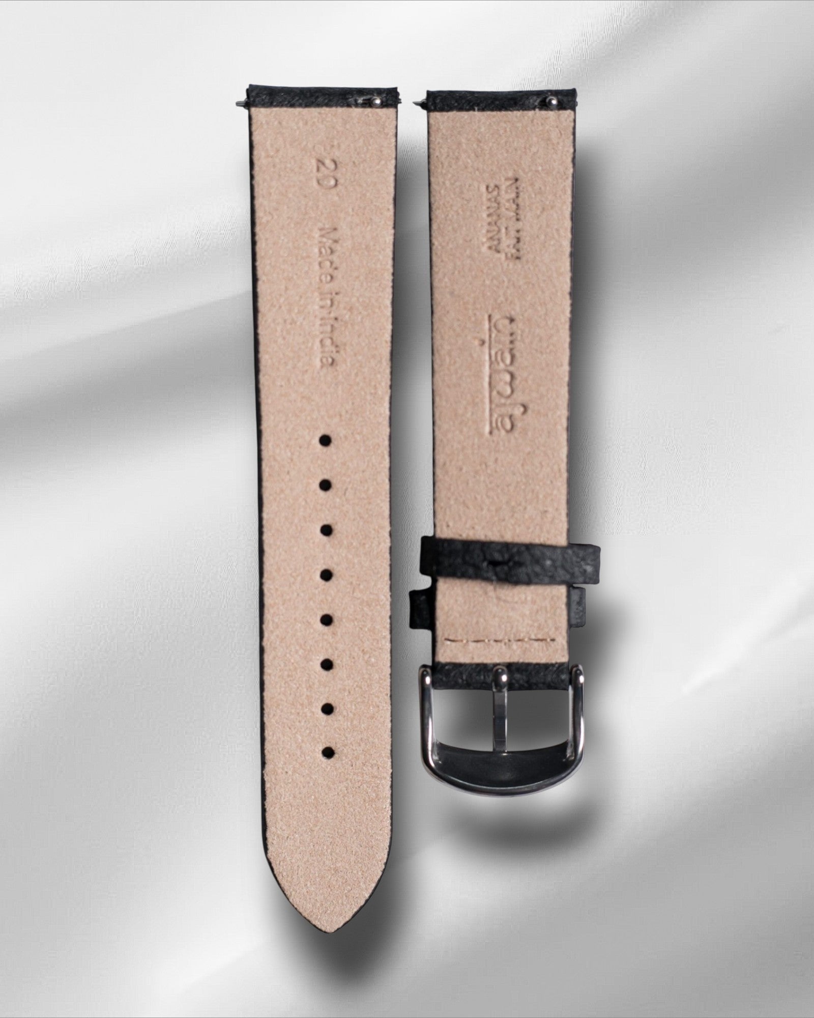 Black Vegan Watch Strap (Pinatex)