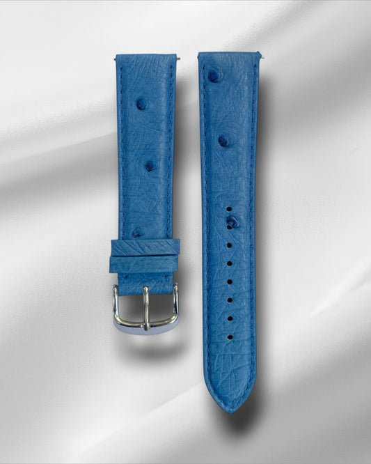 Blue Ostrich Leather Strap with nodules