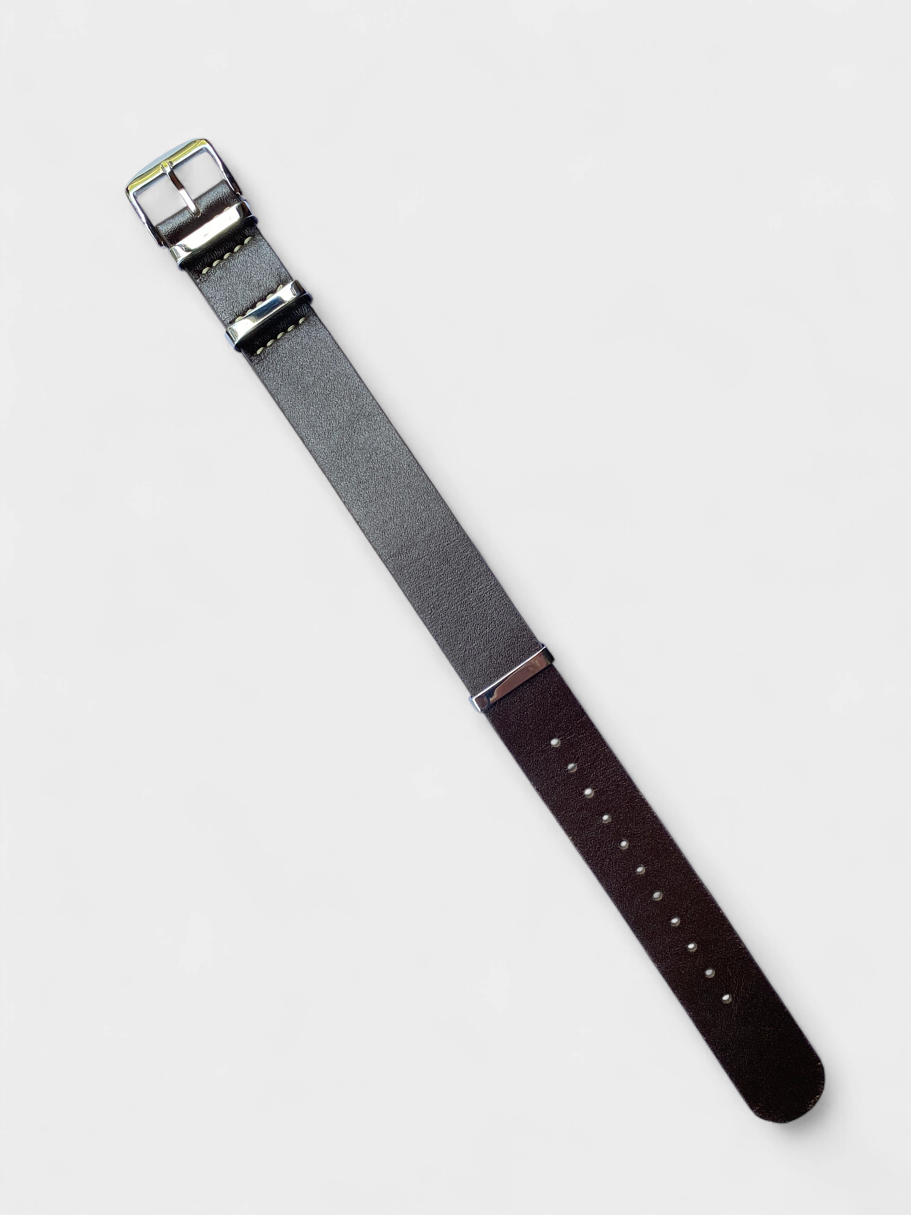Brown Full grain Leather NATO Strap