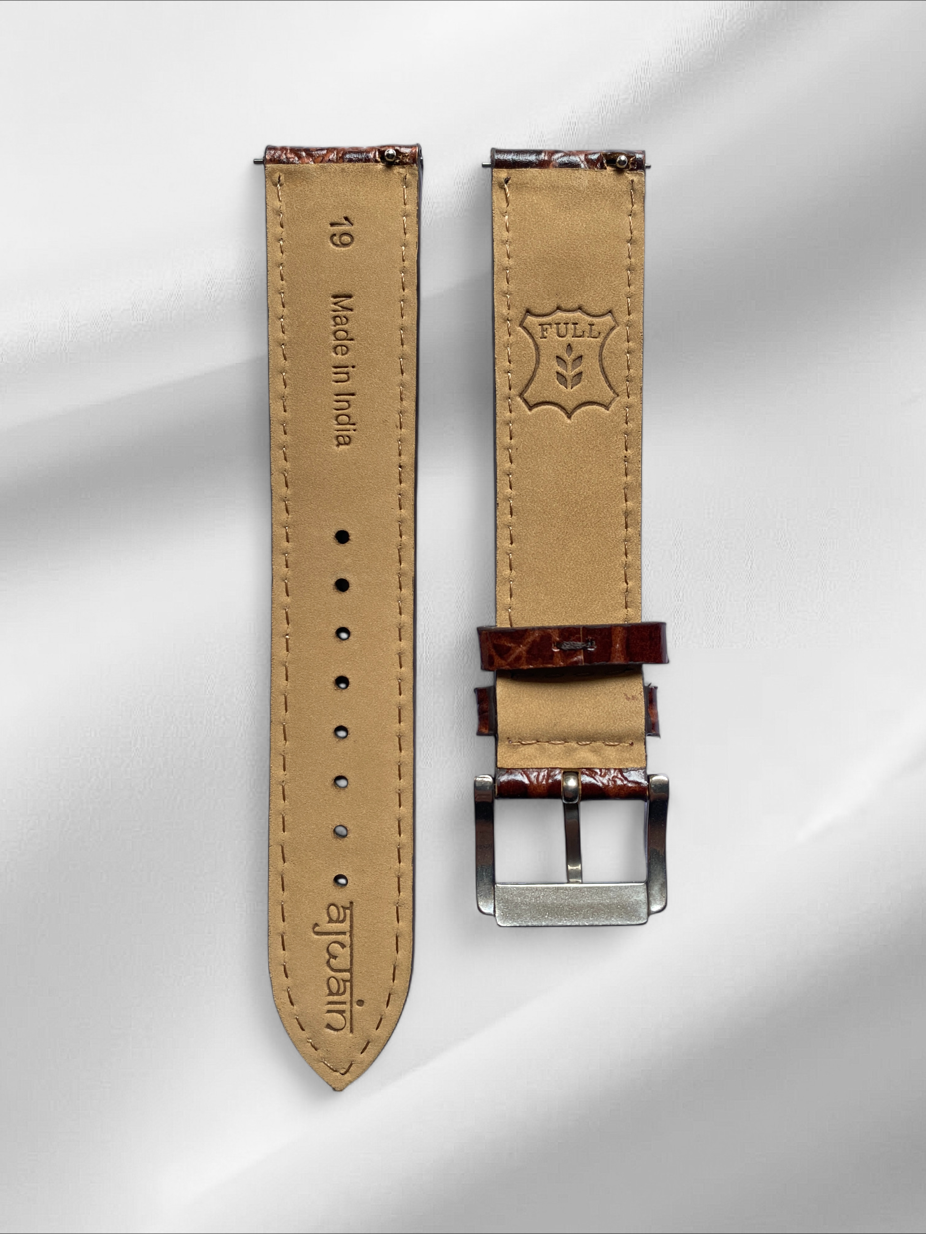 Brown Crocodile pattern Leather straps