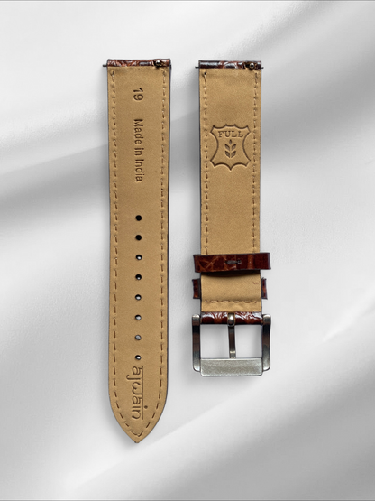 Brown Crocodile pattern Leather straps