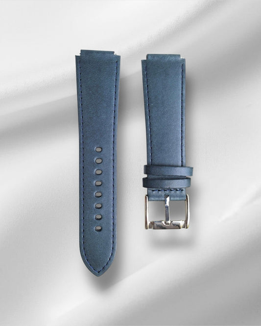 Ice blue Italian leather strap specially fitted for Casio AE1200 with cool tone and premium finish