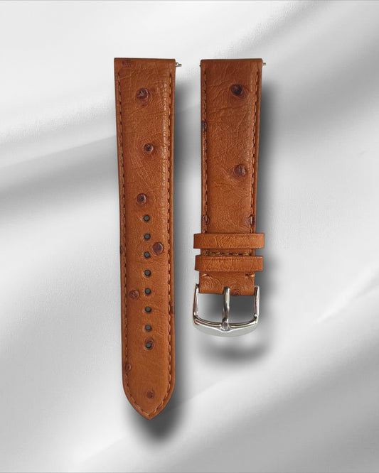 Genuine Ostrich Tan Leather Straps (Nodules)