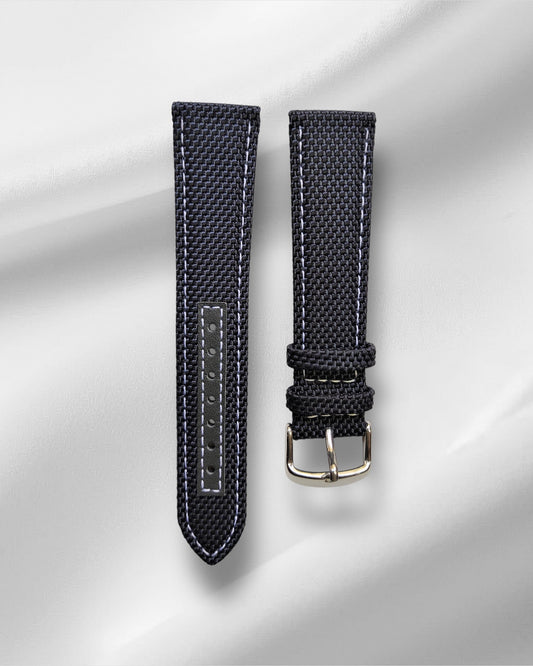 Grey Cordura Watch Strap with White Contrast Stitch