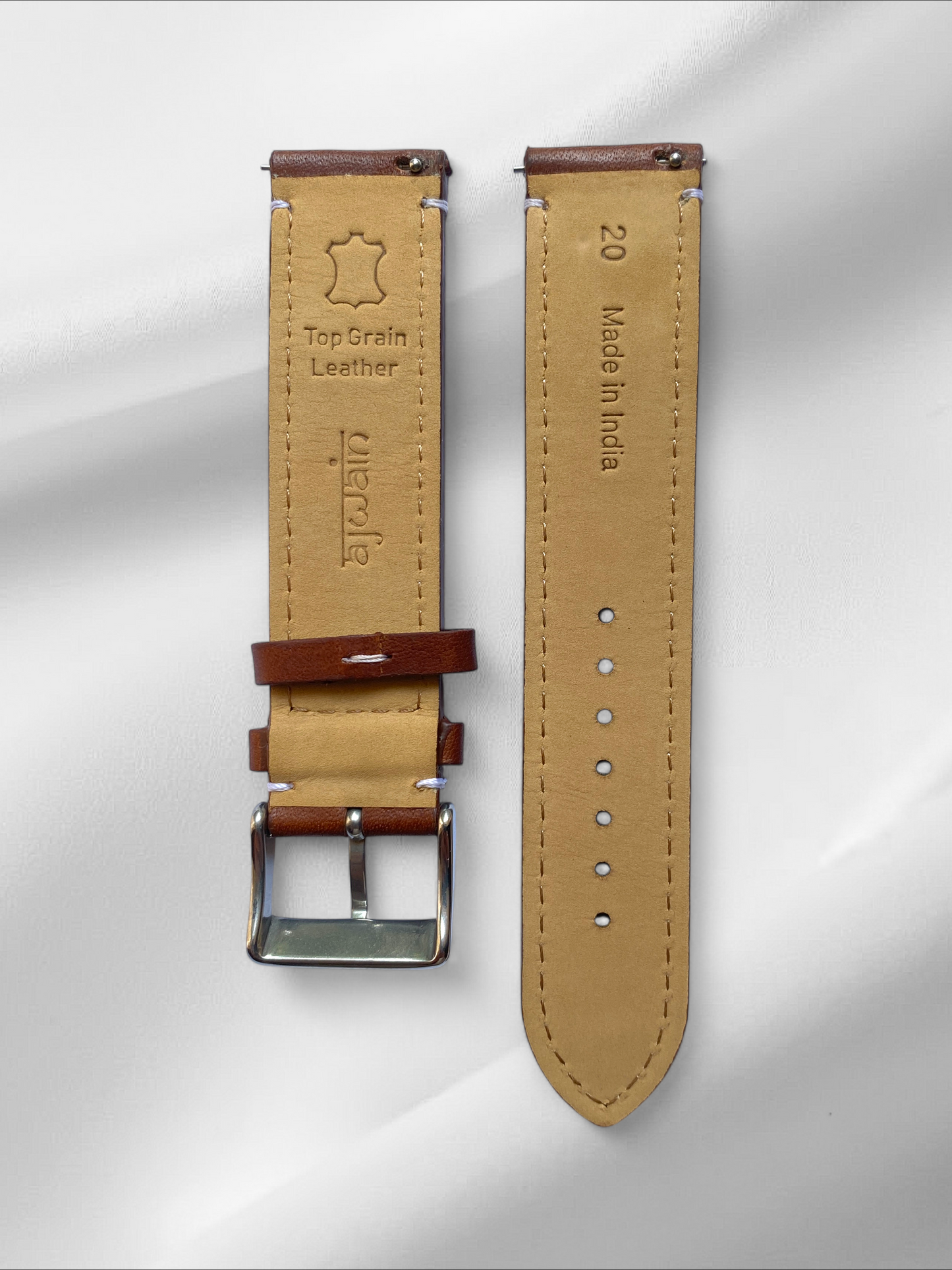 Ingrasata Teak Brown Italian Leather Strap