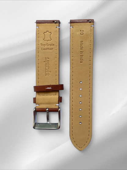 Ingrasata Teak Brown Italian Leather Strap