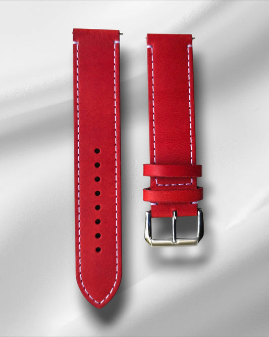 Ingrasata Red Italian Leather Strap
