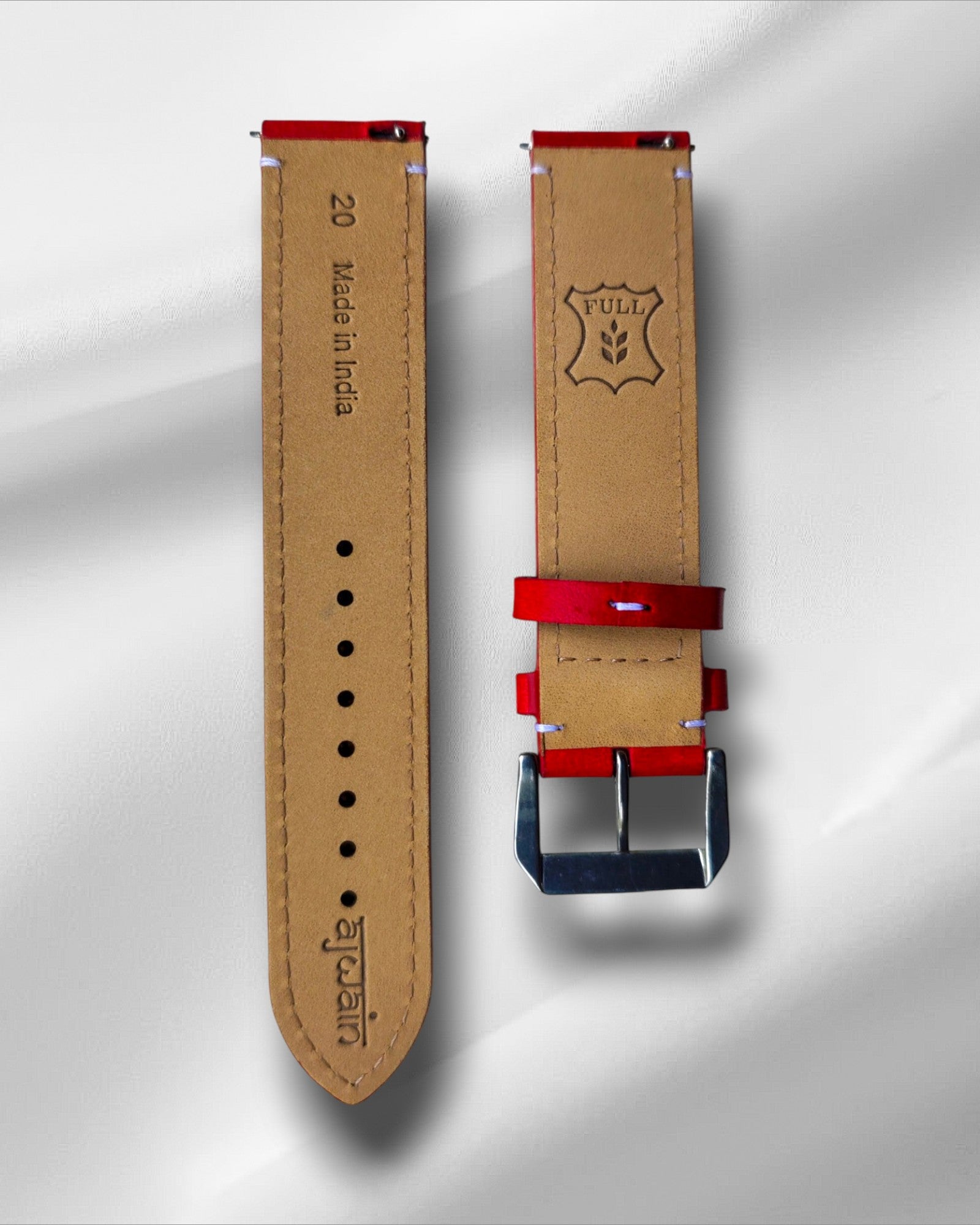 Red Leather Watch Strap Stingray Leather Watch Strap/ Red