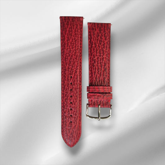 Red Sharkskin Leather Strap